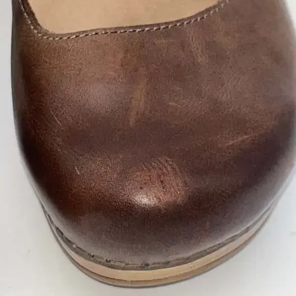 Dansko Martina Brown Leather Mary Jane Clogs size 38 EU 7.5 US professional shoe - Picture 7 of 7